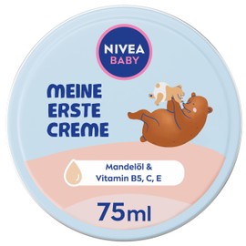 NIVEA BABY My First Cream, Vegan and Hypoallergenic Skin Cream Protects and Strengthens, Moisturising Cream for Babies with Almond Oil and Vitamins, No Microplastics and Parabens (75 ml)