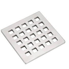 Holge 3.75 Inch Square Shower Drain Cover 5mm Thick Floor Drain Square Grille (Brushed Nickel)
