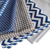 Gnognauq 7pcs Cotton Quilting Fabric, Blue Grey Fat Quarter Fabric