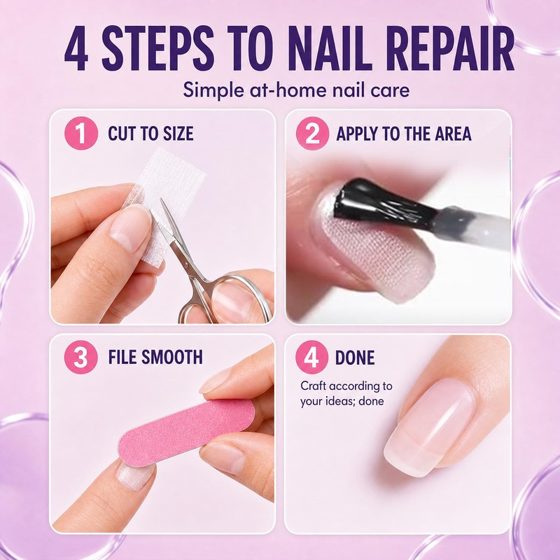 Broken Nail Repair Kit for Cracked, Split and Torn Fingernails