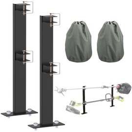 2 Place Weeder Trimmer Racks Holders Hold Carrier for Weeder/Extended Trimmer, Pole Saws, Edgers/Tree Trimmers/Trailer Trimmer Rack/Weed Eater Rack With Trimmer Cover Engine Waterproof Cover 2 Pack