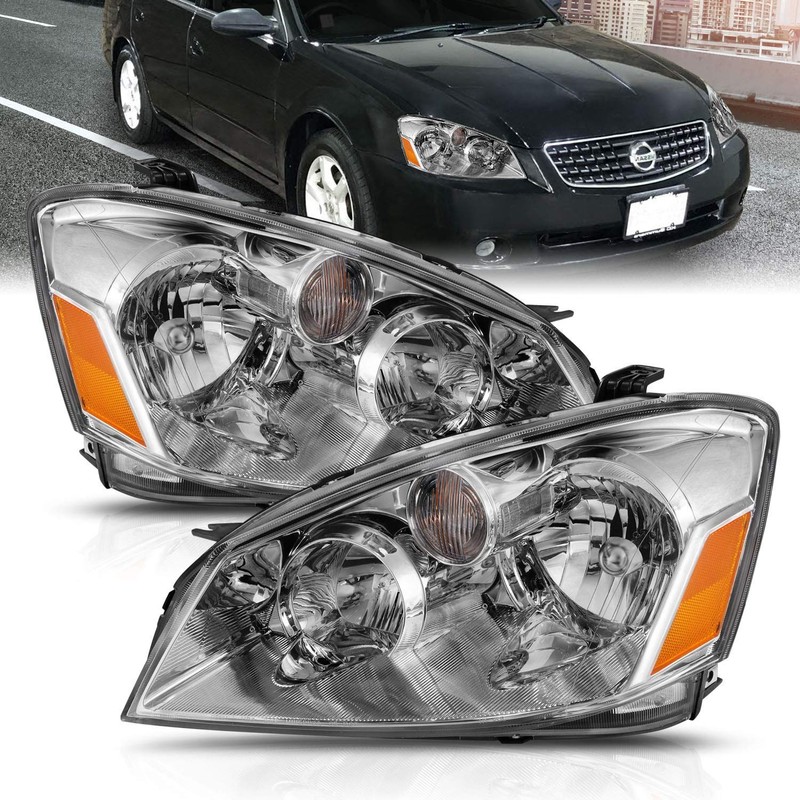 AmeriLite For 2005-2006 Altima Halogen Sedan Model Crystal Chrome Replacement