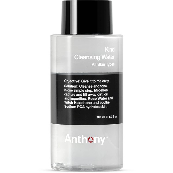Anthony Witch Hazel Toner for Face Kind Cleansing Water – Contains Rose Water to Tone & Soothe, Sodium PCA to Hydrate Skin, and Micelles Removes Excess Oil and Impurities, 6.7 Fl Oz