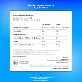 Flairfit® Péptidos Bioactivos De Colágeno Hidrolizado Bovino De Alta Pureza, Proteína, Aminoacidos, Sabor Natural, En Polvo 500g