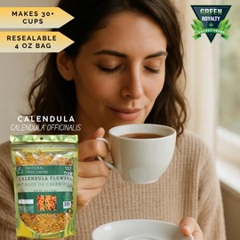Calendula Flowers 4oz (Pétalos de Caléndula) – Makes 30+ Cups | Natural Herbal Infusion – Whole Dried Marigold Petals – Non-GMO – Herbal Tea Grade – Product of Mexico