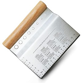 Dough Bench Scraper/Cutter/Chopper Stainless Steel with Herb Stripper,Multipurpose Kitchen Pastry Tool - Leaf Remover - 1 Pack