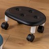 Round Low Rolling Stools Fuax Leather Universal Wheel Small Roller