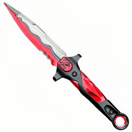 crafthand Handmade Game Val Weapon VCT LOCK//IN Misericórdia Metal 10.2'' Knife Most Accurate Replica Cosplay Prop Collection Knife Desktop Display Decoration (Red)