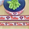 Unbranded 5/8, 7/8 & 1.5" (1 YD) Philadelphia Phillies Grosgrain Ribbon Baseball - 5/8"