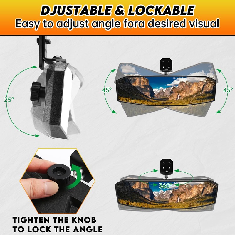 Ranger Rear View Mirror,SHEJISI 2023 New UTV Mirrors,Compatible with 2017-2023