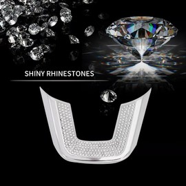 HHLOU Bling Crystal Car Interior Accessories Sticker Fits for Honda Accord Civic CR-V. (Silver 3)