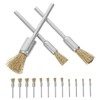 Gatuida 15pcs Mini Metal Wire Wheel Brush Handle for Cleaning