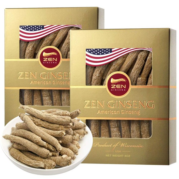 2 Boxes of American Wisconsin Ginseng — Small Long Root (4oz/Box) 西洋参/花旗参 Premium Quality Panax Ginseng. Boosts Body Immunity, Energy for Man & Women