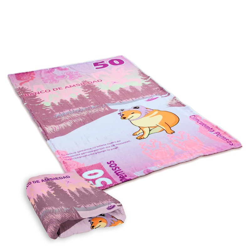 Mi Mantita Mx Toalla Cheems Ajolote Billete de 50 Pesos