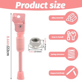 NINEFOX Kickstand for Kids Bike, Bike Kickstand for 16 Inch Wheel, Kids Bicycle Accessories Replacement, Children's Bicycle Single Side Kick Stand Rear Mount Bikes Support Racks(COLOR:Pink)