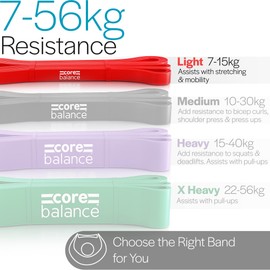 Core Balance Long Loop Resistance Band For Assisted Pull Ups Natural Latex (Red 7kg to 15kg)