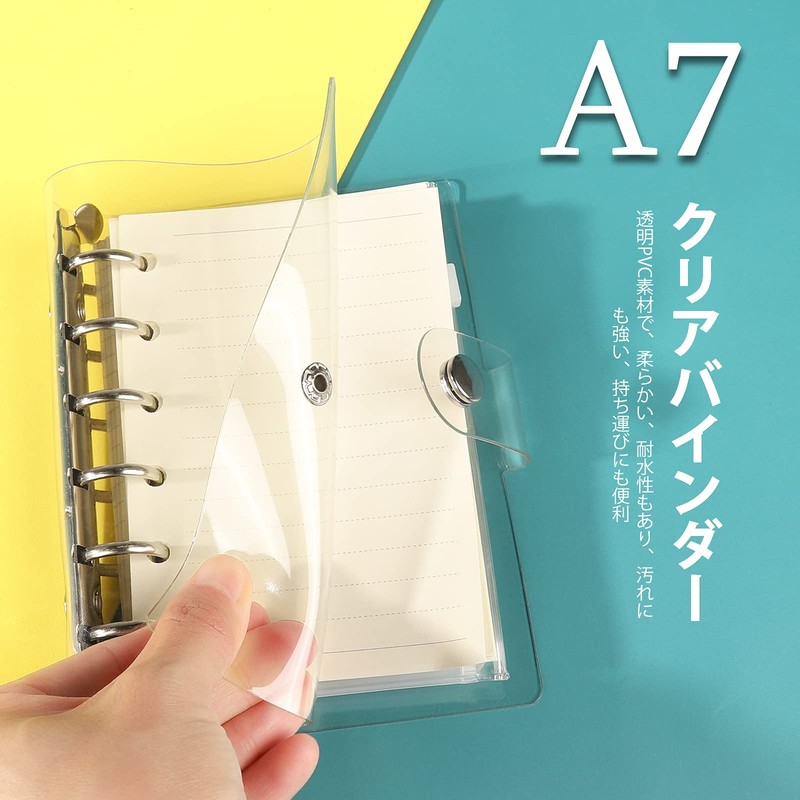 Leobro A7 Transparent Binder, Mini 6 Hole Notebook, Pocket Size,