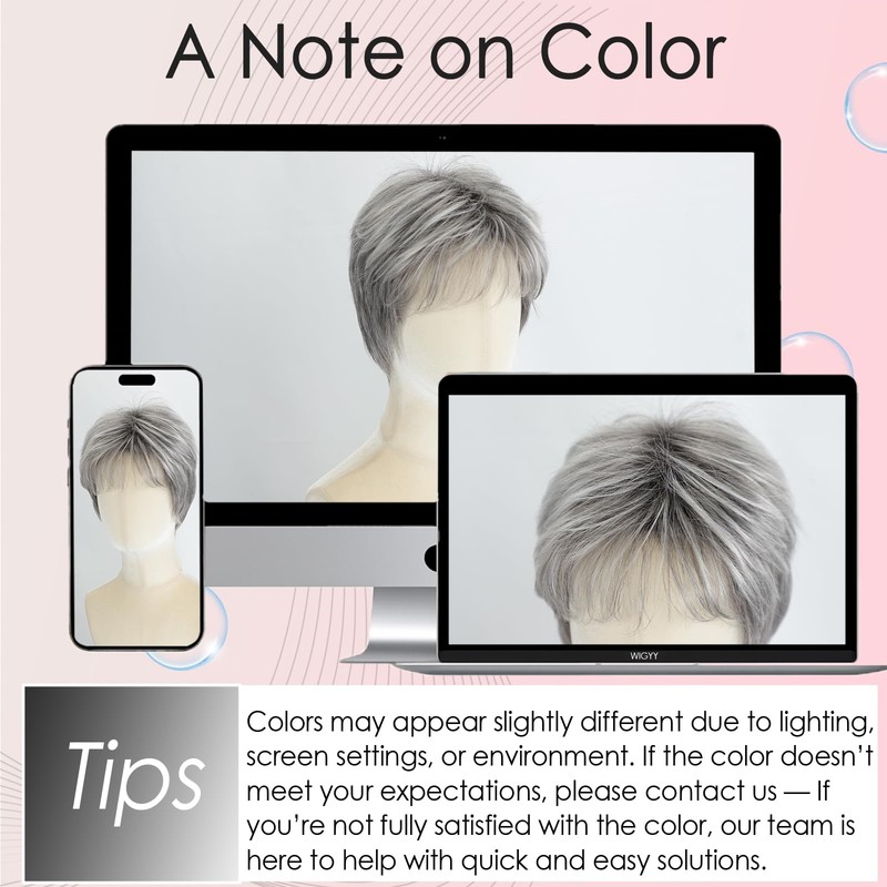 Mixed Grey Pixie Cut Wig for White Women – Short