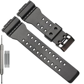 GA-700 Resin Strap Compatible with Casio GA 700UC GA-700-1A GA-700-1B GA-700-7ACR Watch Band Replacement Wirstband (Black)