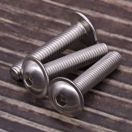 M5-0.8 x 40mm Flanged Washer Button Head Socket Cap Screws, 304 Stainless Steel 18-8, Allen Hex Drive, Full Thread Coarse Thread UNC, 50 PCS
