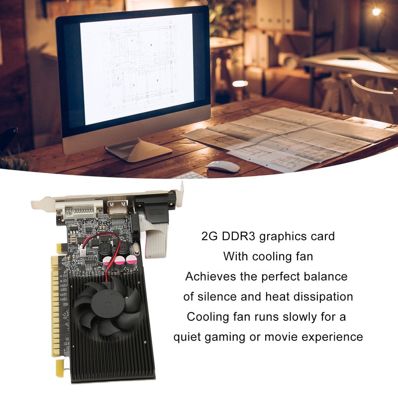 GT610 2G DDR3 64bit Graphics Card with Cooling Fan Support