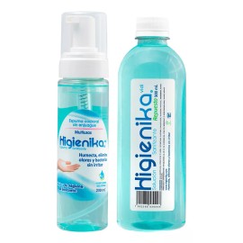 Higienika 2 Pack Espuma Jabón En Seco 230 Ml +repuesto 500ml Higienika