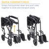 Drive Medical TR39E-SV Lightweight Folding Transport Wheelchair with Swing-Away Footrest,