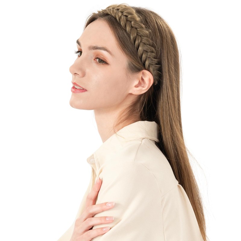 BOBIYA Messy Wide 2 Strands Synthetic Hair Braided Headband Plaited