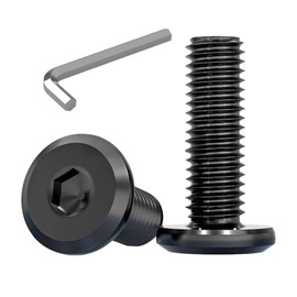 WYLWLS M6 x 60mm Flat Head Hex Socket Cap Screws Bolts 20 Pcs, M6 Bolt Furniture Bolts Alloy Steel, Black Oxide Full Thread, with Hex Spanner, for Beds, Frames, Office, Chair (20, 60mm)