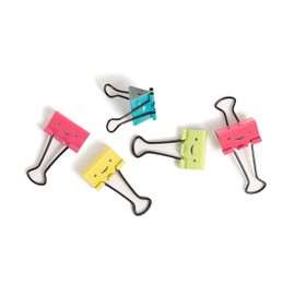 U Brands Happy Face Binder Clips, Bright Colors with Black Prongs, Office Organization Supplies, 32mm, 48 Count