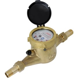 1/2” Water Meter: Lead Free Brass, NSF Certified, Multi-Jet, Gallons (Horizontal Installation)