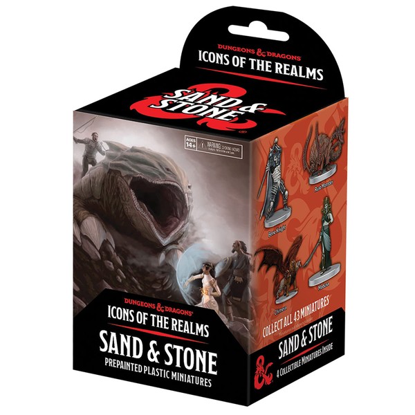WizKids D&D Icons of The Realms Miniatures: Sand & Stone Booster (Set 26) - 4 Figures, Prepainted, Randomly Assorted, RPG