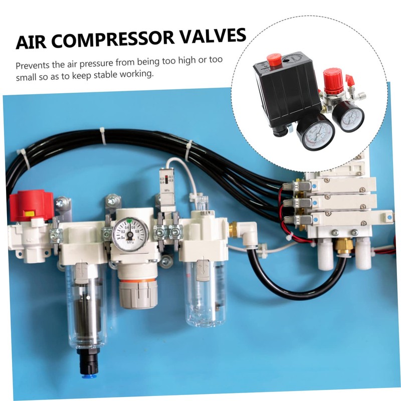 SHINEOFI 1 Set Air Compressor Switch with Pressure Control Valves