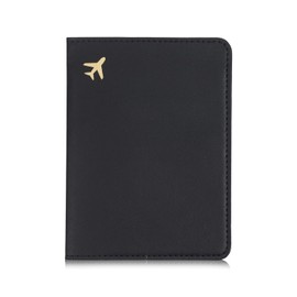 Passport Cover PU Leather Passports Holder Covers Case Waterproof Passport Holder for Travel Men Women(Black)