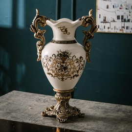 Magcolor Tall Floor Modern Vase,Large Ceramic Flower Vases for Shelf Home Decor,Creative Classic White Vase 16.5 inch,Sophisticated Vessel for Decorative Branches and Dried Flower. (White)