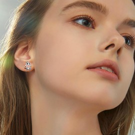 Alphm Ladybug Earrings for Women 925 Sterling Silver Lady Bug Stud Earrings Cute Ladybug Jewelry for Daughter Sister Ladybug Lover Present