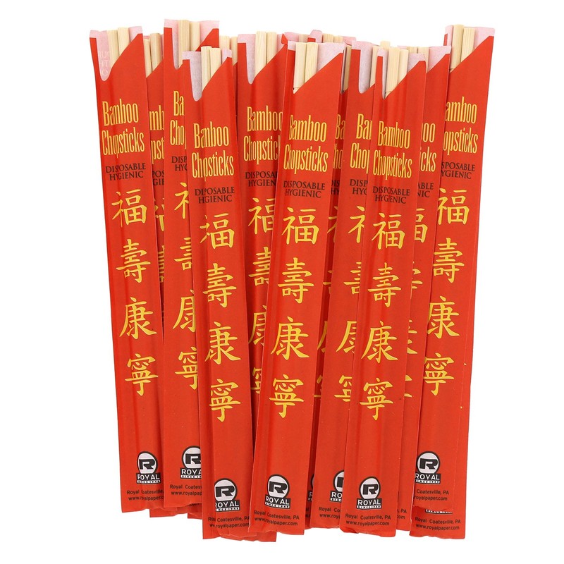 Royal Premium Disposable Bamboo Chopsticks, 9 Inch Sleeved and Separated,