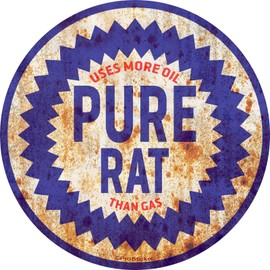 ProSticker 769 (One) Rat Rod Series 4""Pure Rat, Uses More Oil Than Gas Decal Sticker