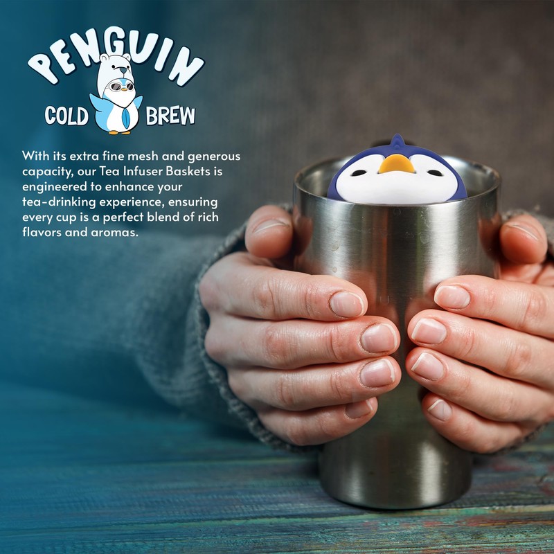 Penguin Cold Brew - Floating Tea Infuser Baskets - Stainless