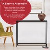 Safdie & Co. - Metal Console Table with Glass, Black