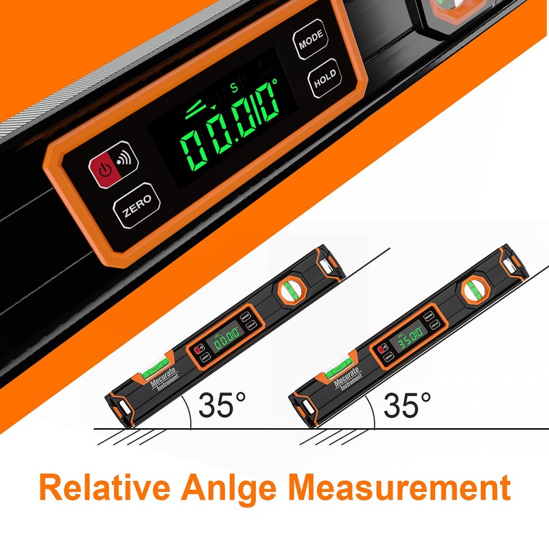 Mecurate Digital Level 15.7'' with LCD Display, 360° Angle Magnetic