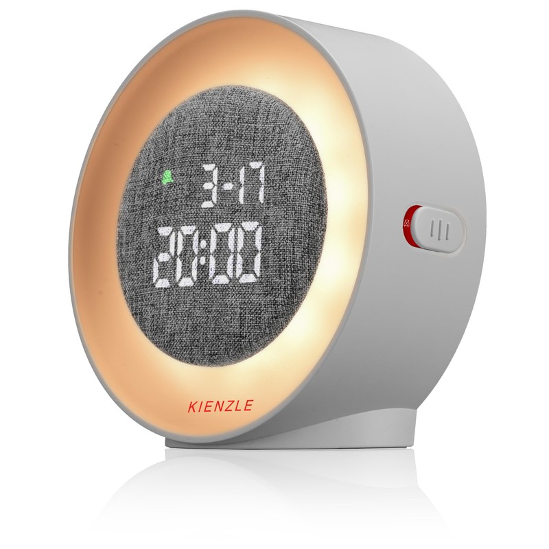Kienzle Light Alarm Clock with LED Wake-up Light, Dimmable Ambient