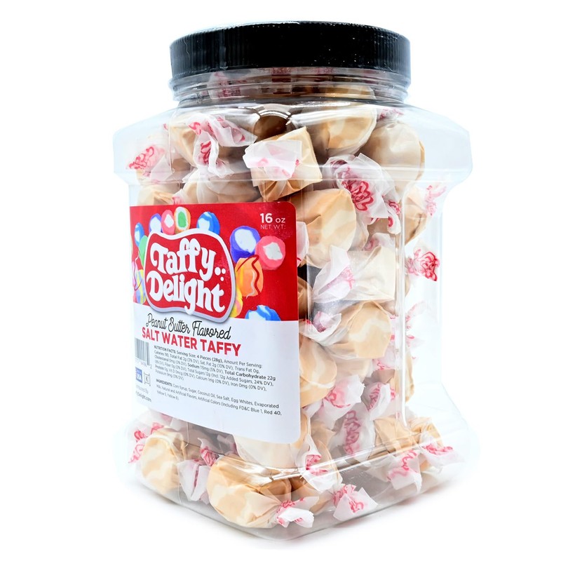 Taffy Delight Salt Water Taffy (16oz, Peanut Butter Flavored)