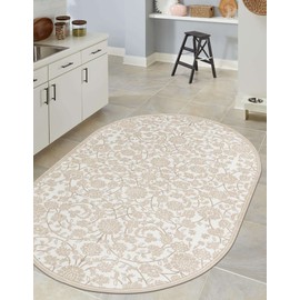 Unique Loom Rushmore Collection Area Rug - Taft (7' 10" x 10' Oval, Snow White/ Beige)