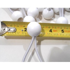 ctt/itt BALL BUNGEE CORD LOT OF 10 PC. 6" INCH WHITE TIE DOWN STRAP CANOPY BUNGIE
