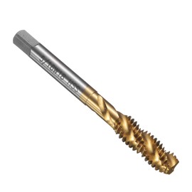 sourcing map Spiral Flute Thread Taps 5/16-18 BSW H2 Machine Threading Tap Bit, Titanium Coated Screw Tapping Repair Tool, M2 High-Speed Steel (HSS6542)
