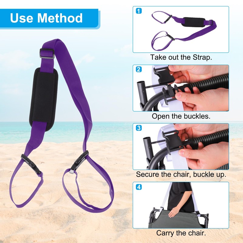 PATIKIL Carrying Beach Chair Straps, 5 Pack Adjustable Beach Chair