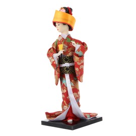 GANAZONO Handmade Kimono Geisha Doll Japanese Style Desktop Ornament for Home Decor Artistic Colors Unique Decoration for Living