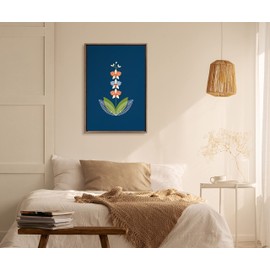 Kate and Laurel Sylvie Orchid Framed Canvas Wall Art by Amber Leaders Designs, 23x33 Gold, Colorful Floral Art for Wall