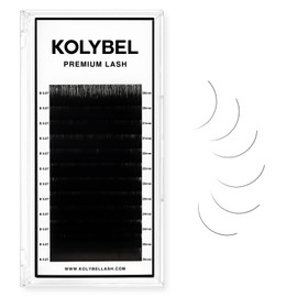 KOLYBEL Classic Lash Extensions 0.07 C CC D DD J B L Curl 20-25mm Mixed Lash Trays Premium Silk Eyelash Extensions Matte Dark Lash Extension for Professional Salon Use (0.07-B-20-25mm)